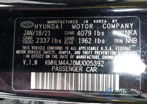 2021 Hyundai Elantra Blue from USA, damaged, VIN KMHLM4AJ8MU005392